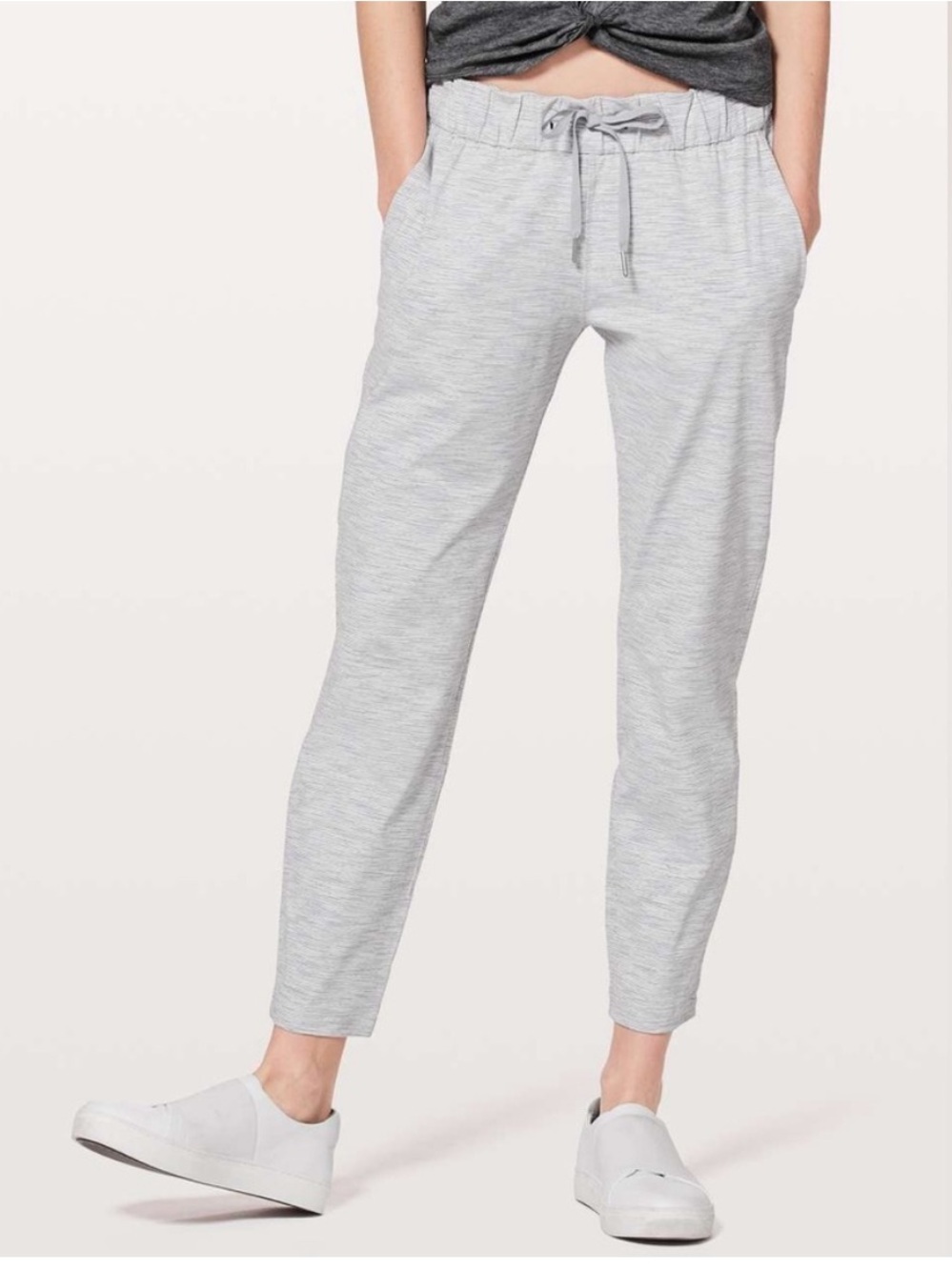 Lululemon On The Fly Pant 28” We are From Space Nimbus Battleship Ice Grey